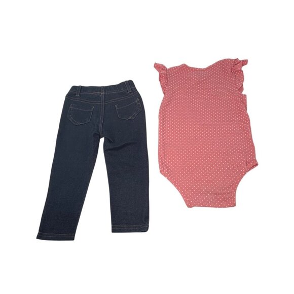 Toddler Girls Outfits - 2 pants, 1 Shirt, 1 Body Suit - Sizes 24 M and 2T - Picture 5 of 6